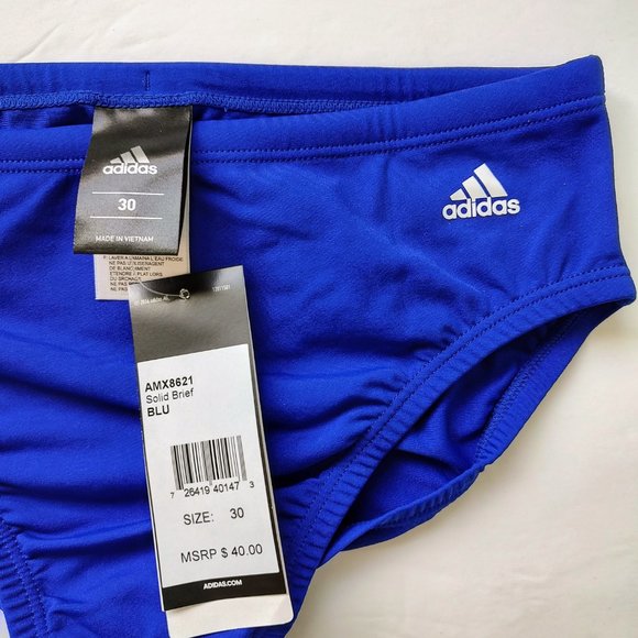 Adidas Performance Men's Blue InfiniteX+ Solid Swim Brief AMX8621 Sizes 28 to 36 - Picture 6 of 8
